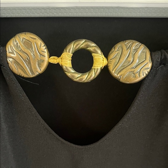 George Embellished Black Tank Top with Gold Buttons - Picture 2 of 7